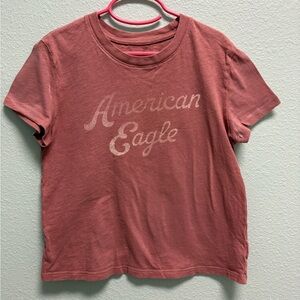 American Eagle Outfitters Vintage Dusty Rose Logo Tee